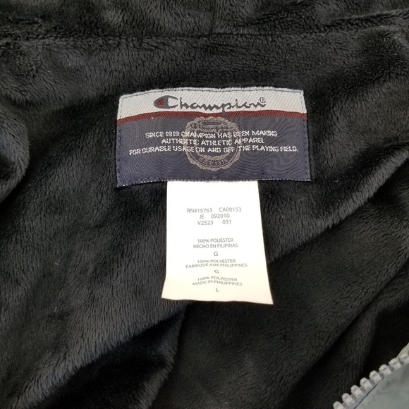 Champion C Logo Sherpa Lined Coaches Jacket Gray - Picture 6 of 6